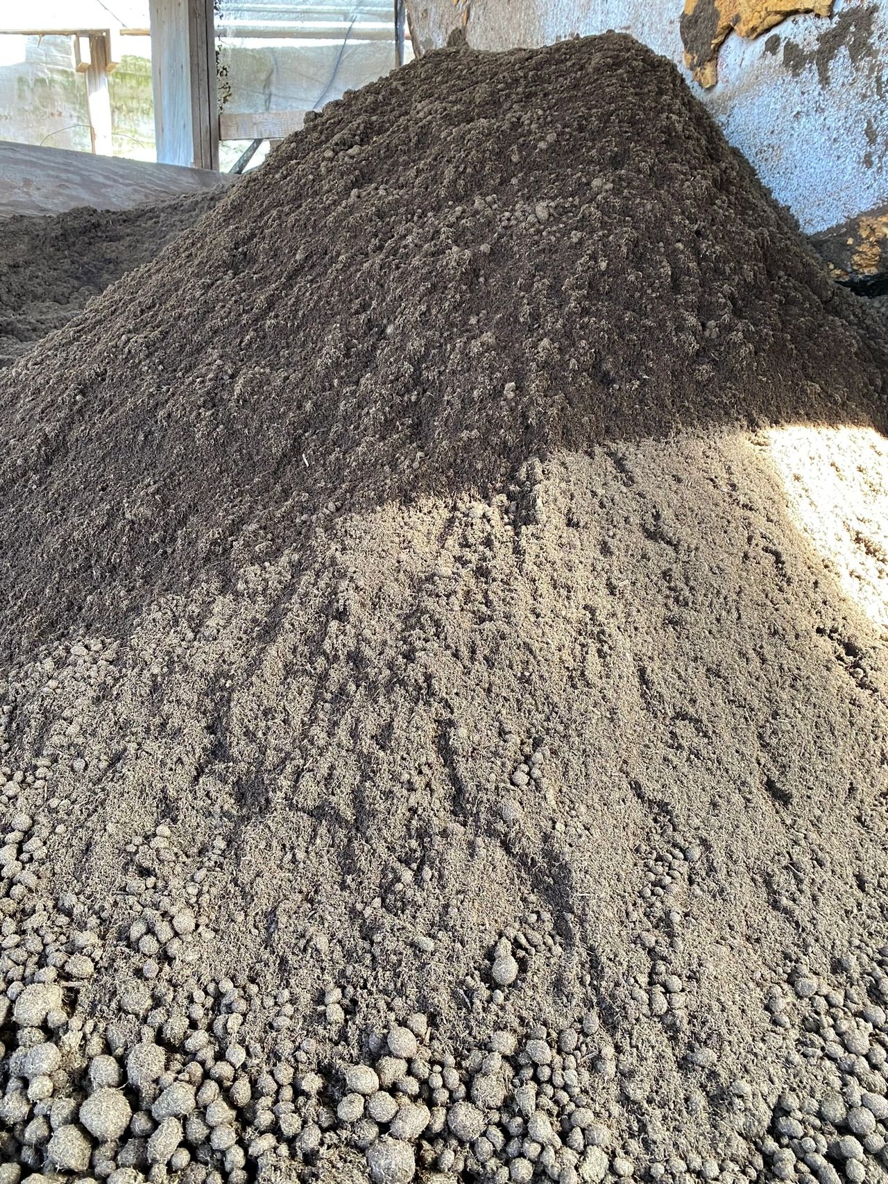 pile of completed compost at Freund's Farm