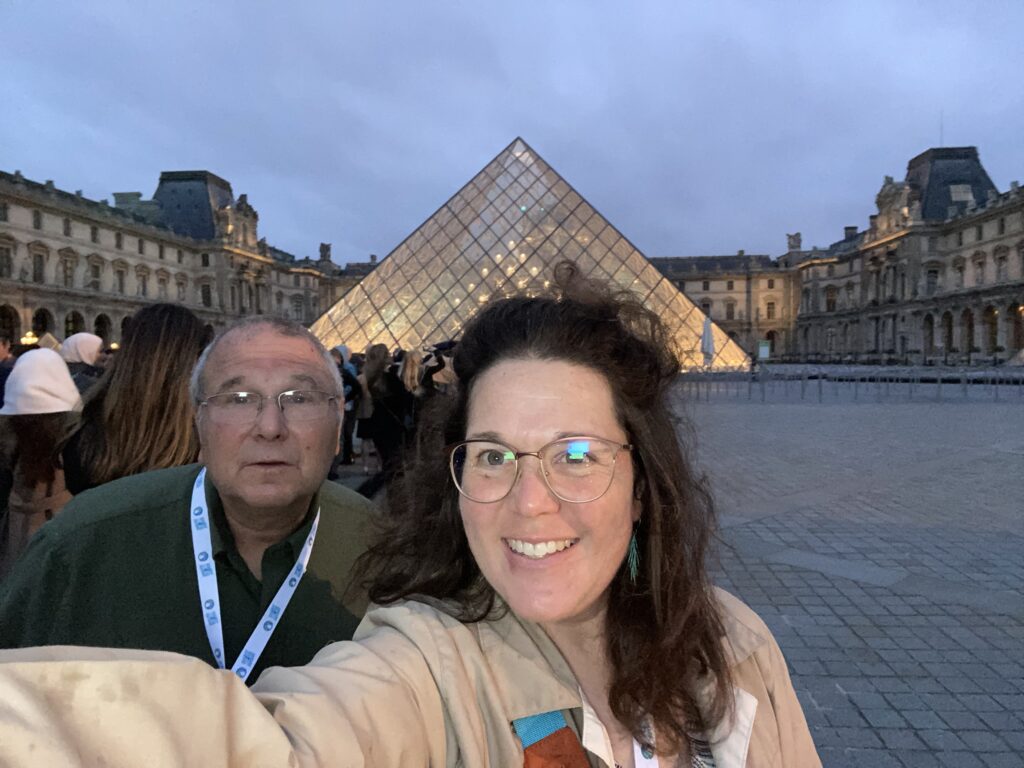 Matt and Amanda Freund at the Louvre during the World Dairy Summit